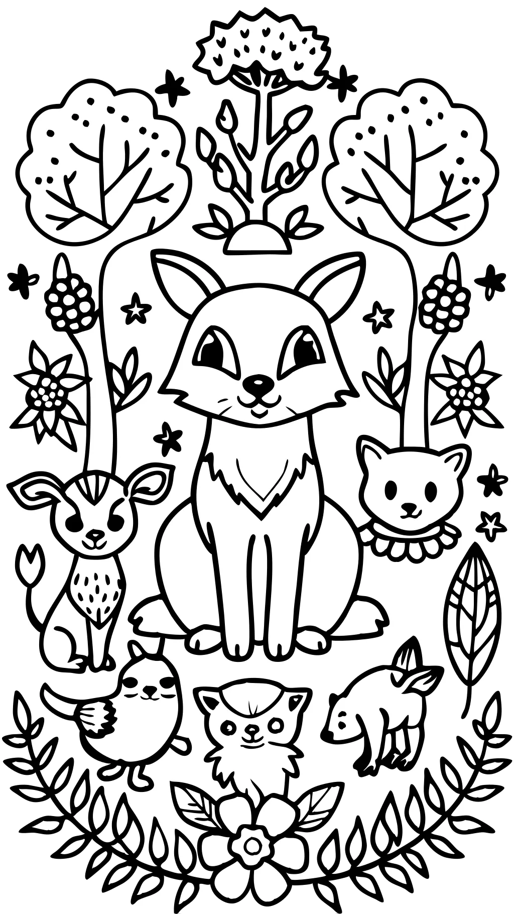 woodland animals coloring pages